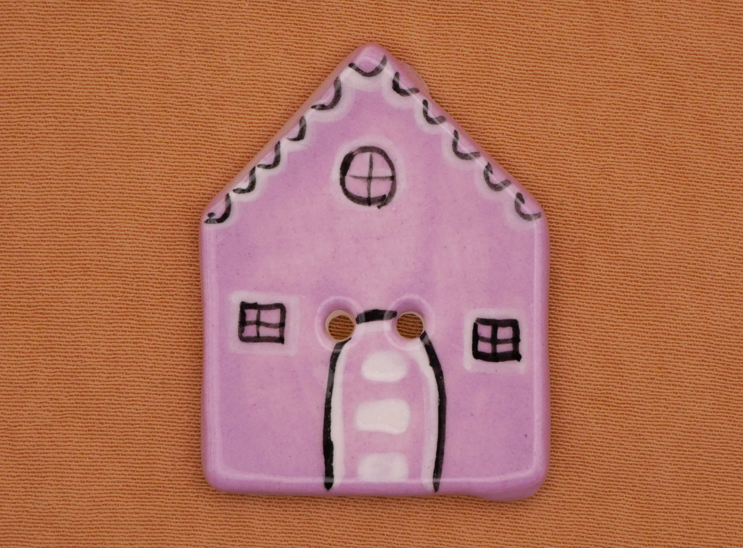 Christmas Village Gingerbread House Hand-Painted DJR Ceramic Button Various 23-30mm