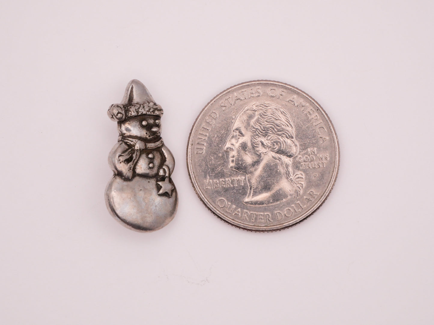 Snowman Danforth Pewter Back Mark Metal Button 13x24mm