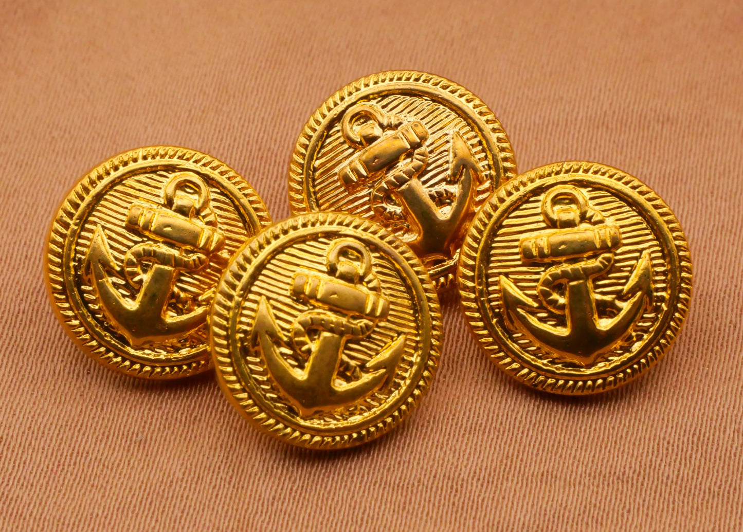 Anchor Gold Plastic Set of Four Buttons 13mm