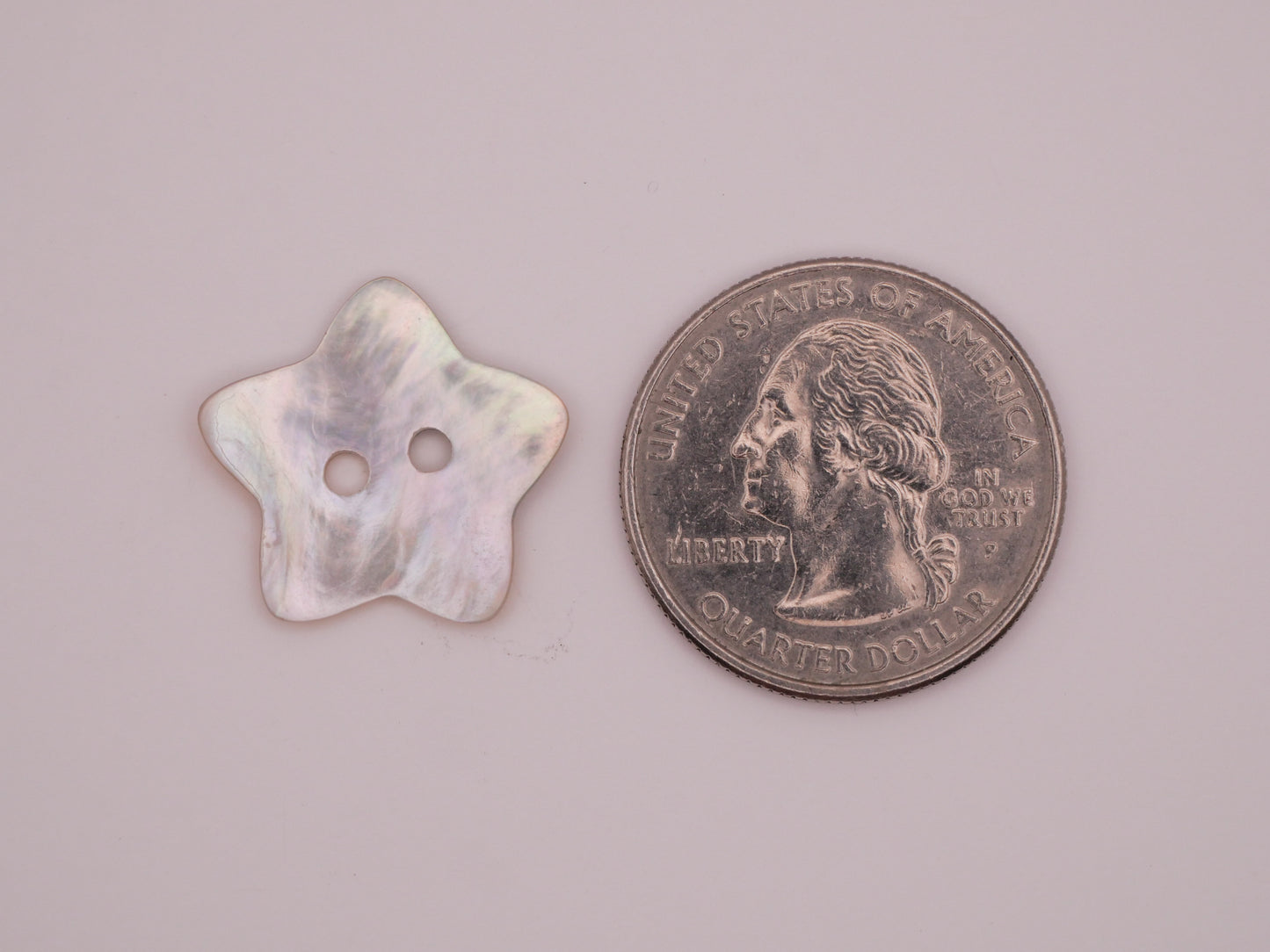 Star Mother of Pearl Shell Sew-Thru Set of Three Buttons 19mm