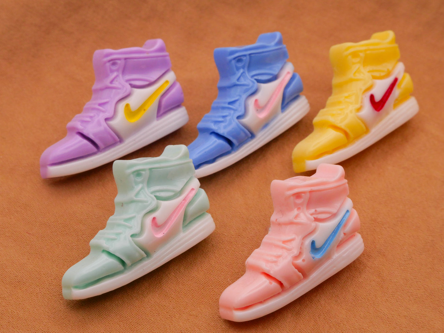 Nike High Top Sneaker Basketball Shoe Pastel Plastic Set of Five Buttons 18x28mm