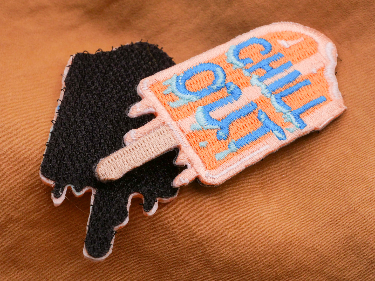 Chill Out Popsicle Ice Cream Verbal Patch Embellishment 30x70mm