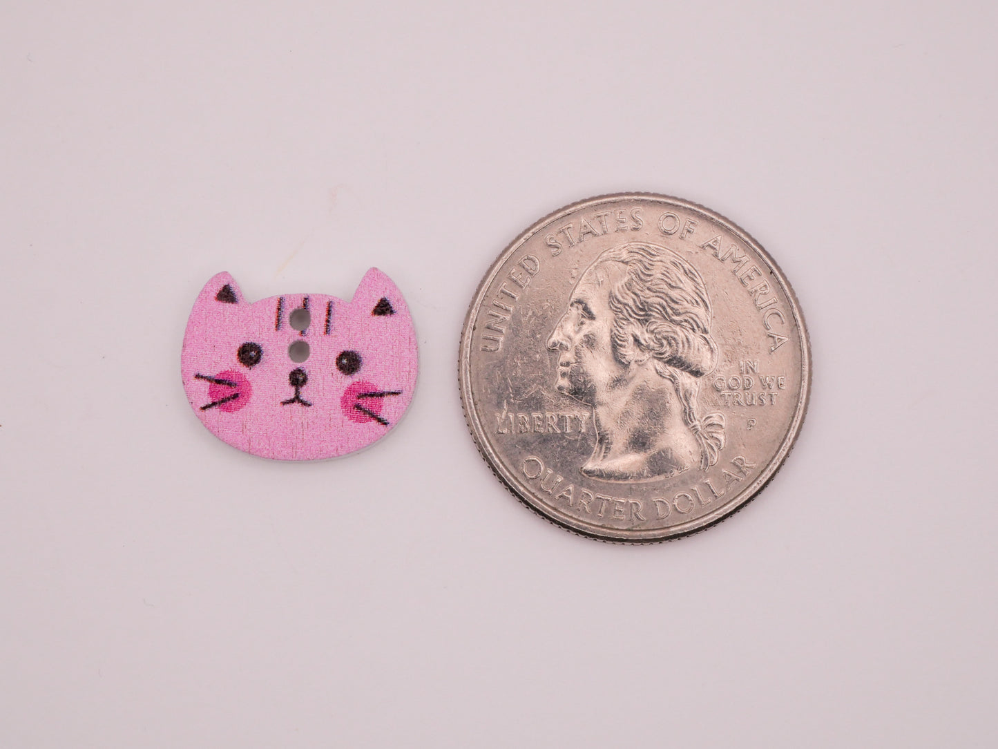 Kitty Cat Face Wood Assorted Set of Twenty Buttons 13x16mm