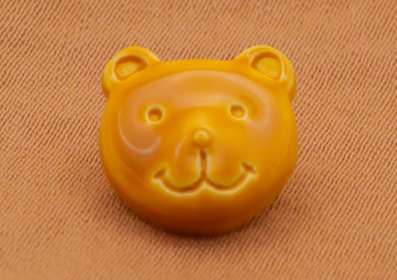 Bear Face Vintage French Plastic Set of Three Buttons 11mm