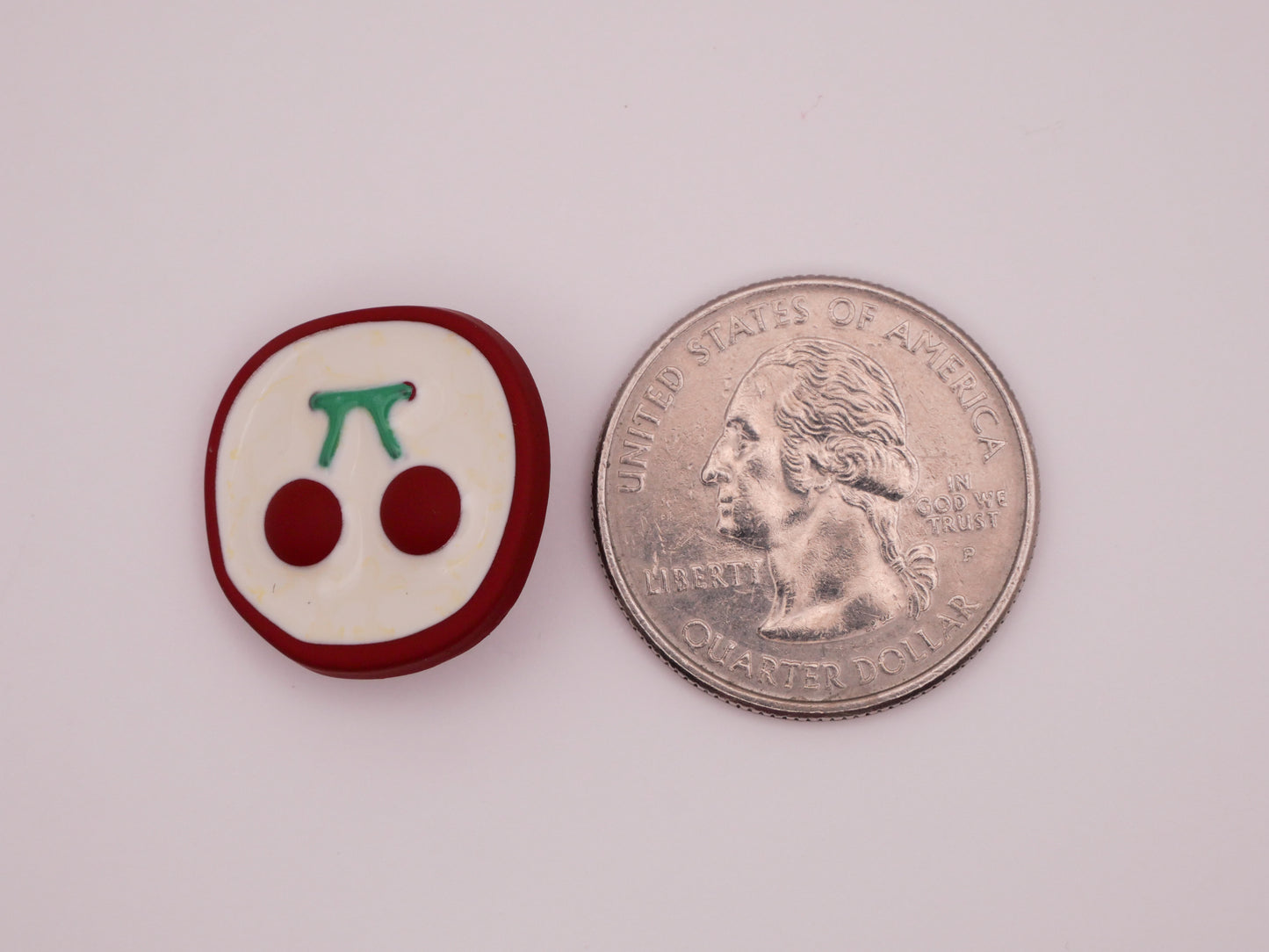 Cherry Cherries Enamel Red Coated Metal Button 20mm