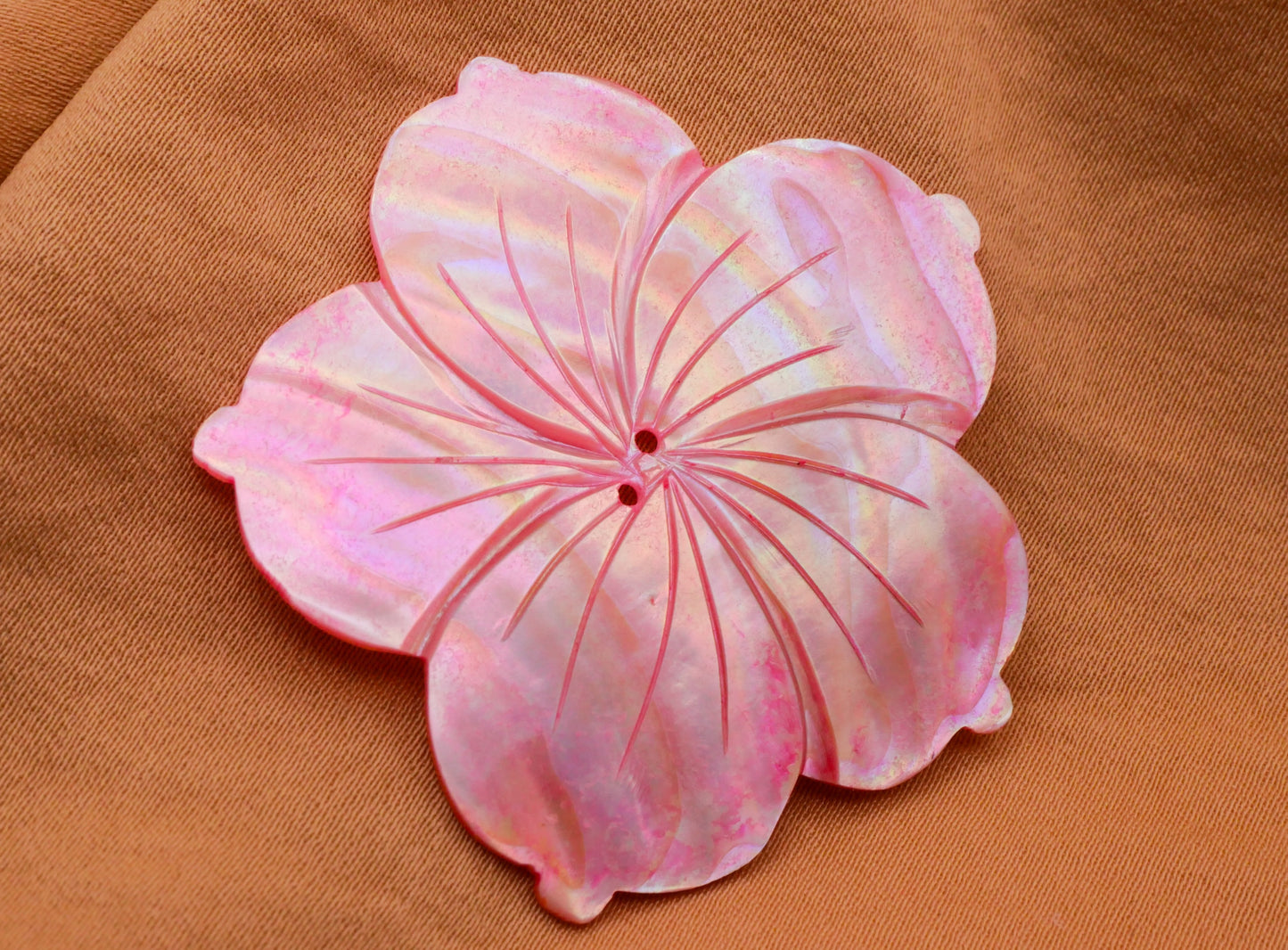 Hibiscus Mother of Pearl Carved Large Button Various 40-47mm