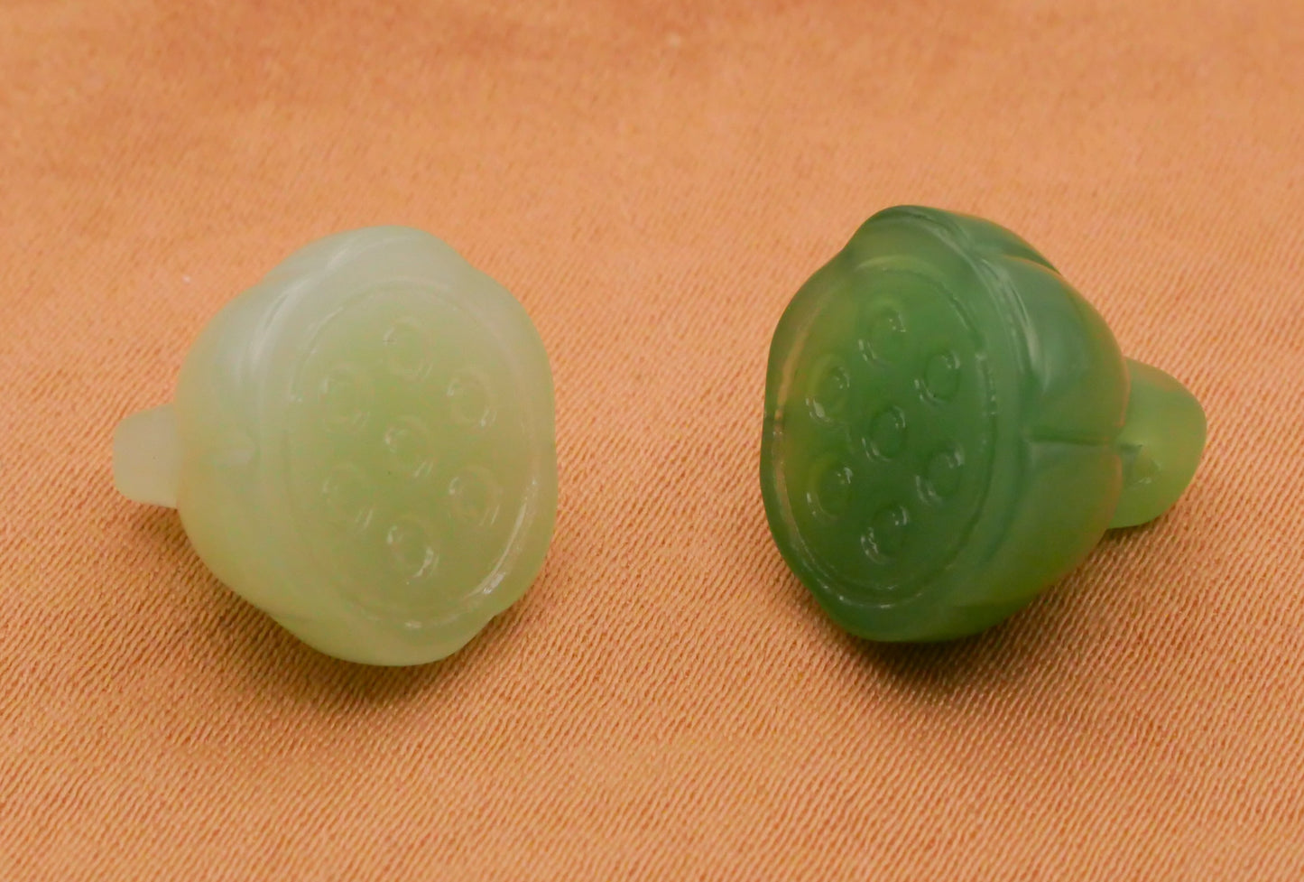 Lotus Seed Pod Imitation Jade Stone Set of Three Buttons Various 13mm