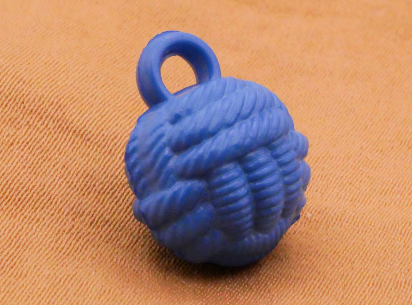 Knot Rope Monkeys Fist Blue Plastic Set of Three Buttons 13mm