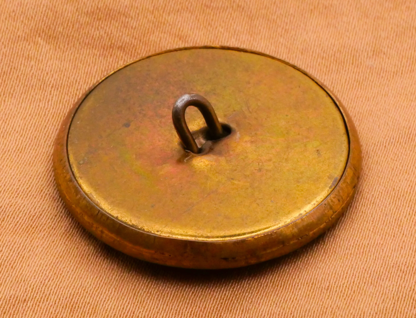 Globe Earth Americas Vintage Brass Metal Button 28mm