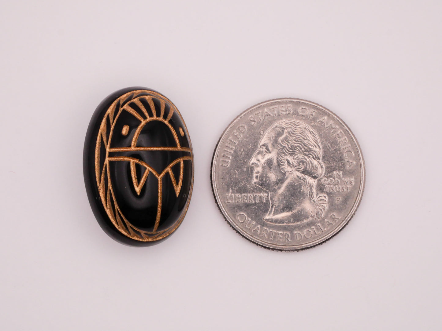 Scarab Dung Beetle Insect Egypt Vintage Plastic Button 18x25mm