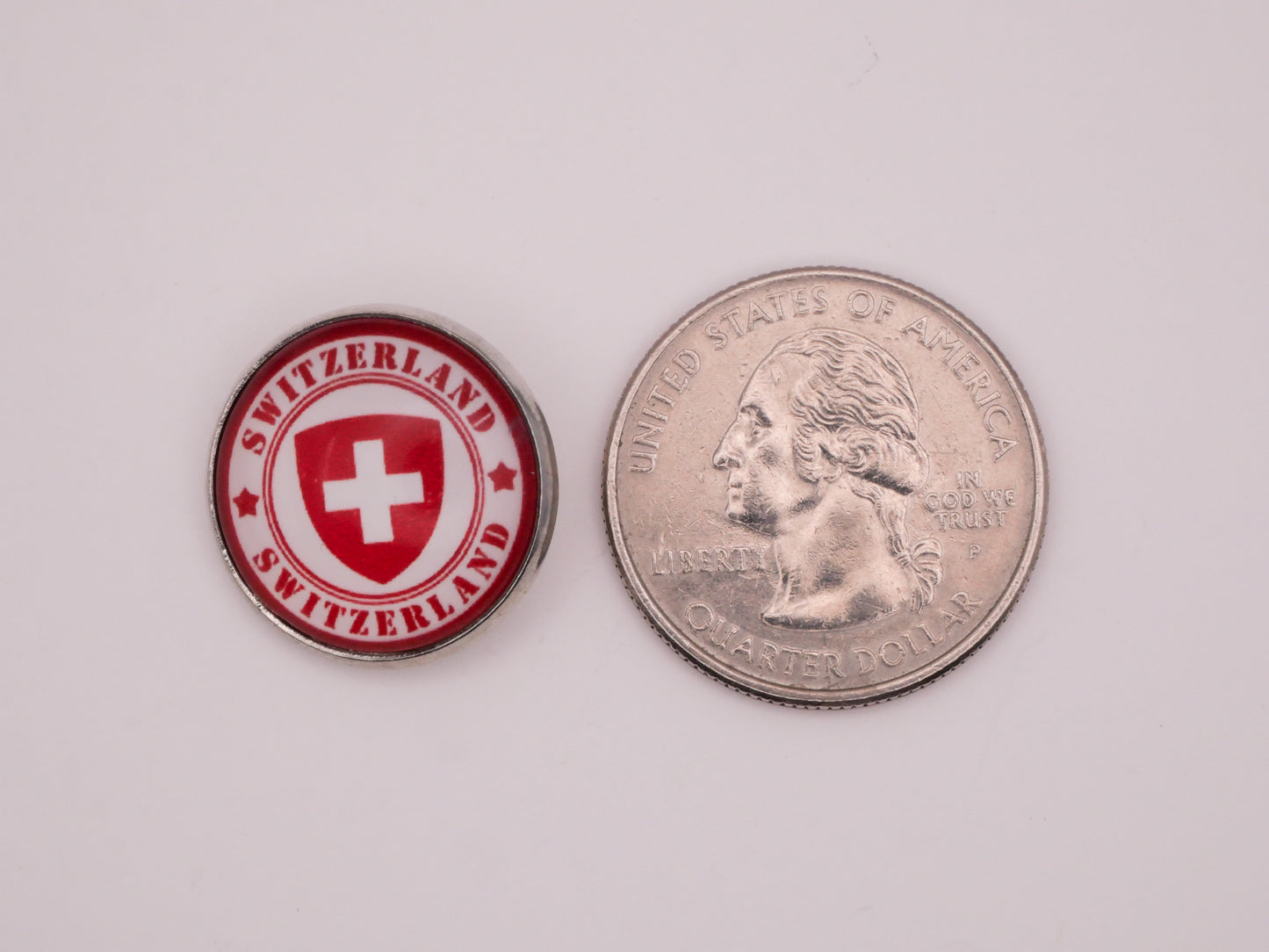 Destination Souvenir Country Glass Dome Metal Button Various 20mm