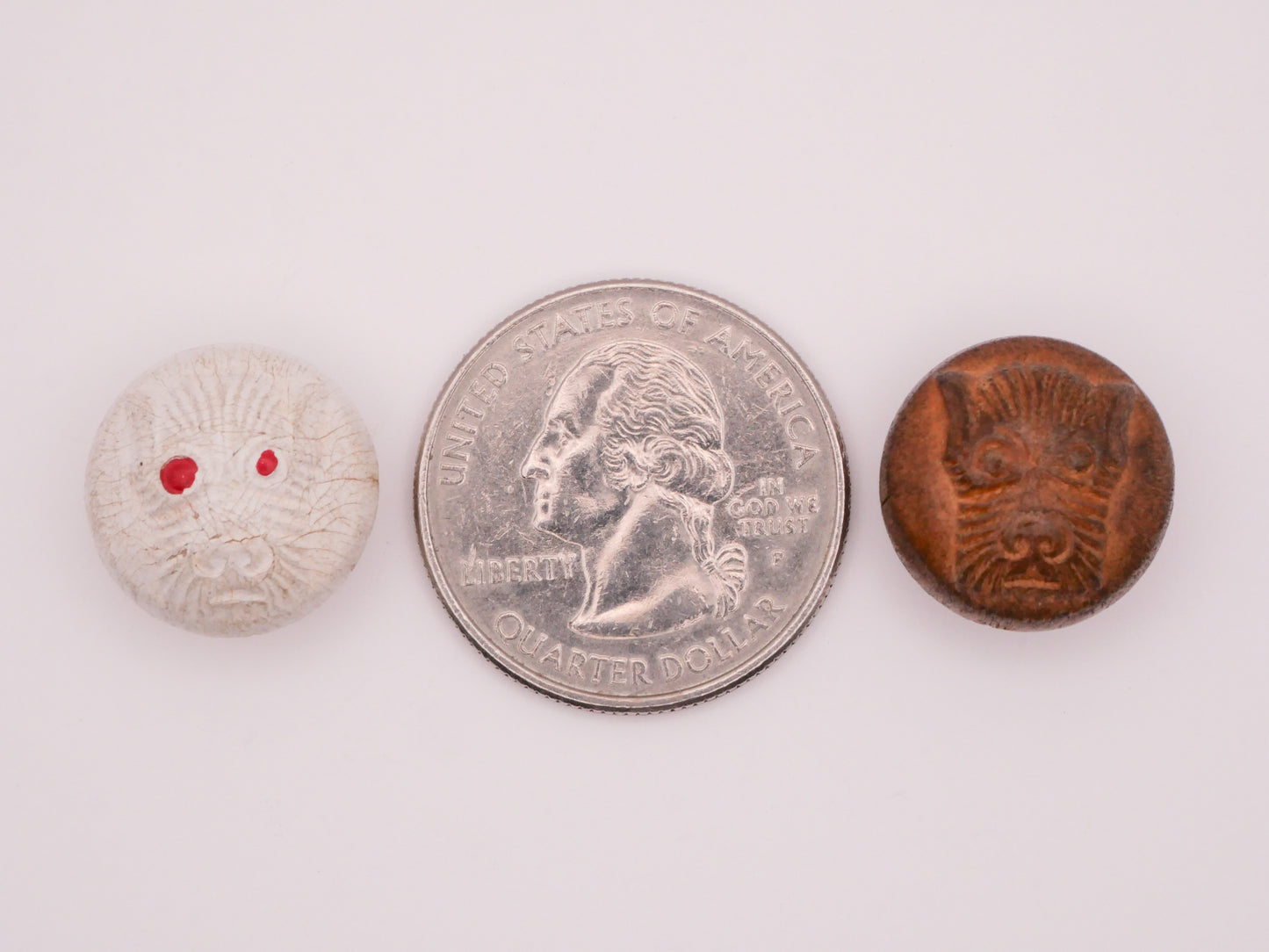 Chinese Foo Dog Protective Lion Vintage Wood Button Various 16mm