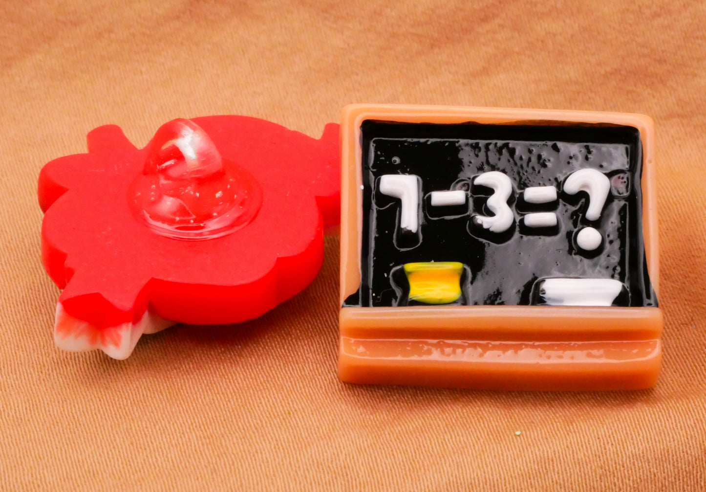 Back to School Pencil Chalkboard Calculator Plastic Set of Eight Buttons 17-26mm