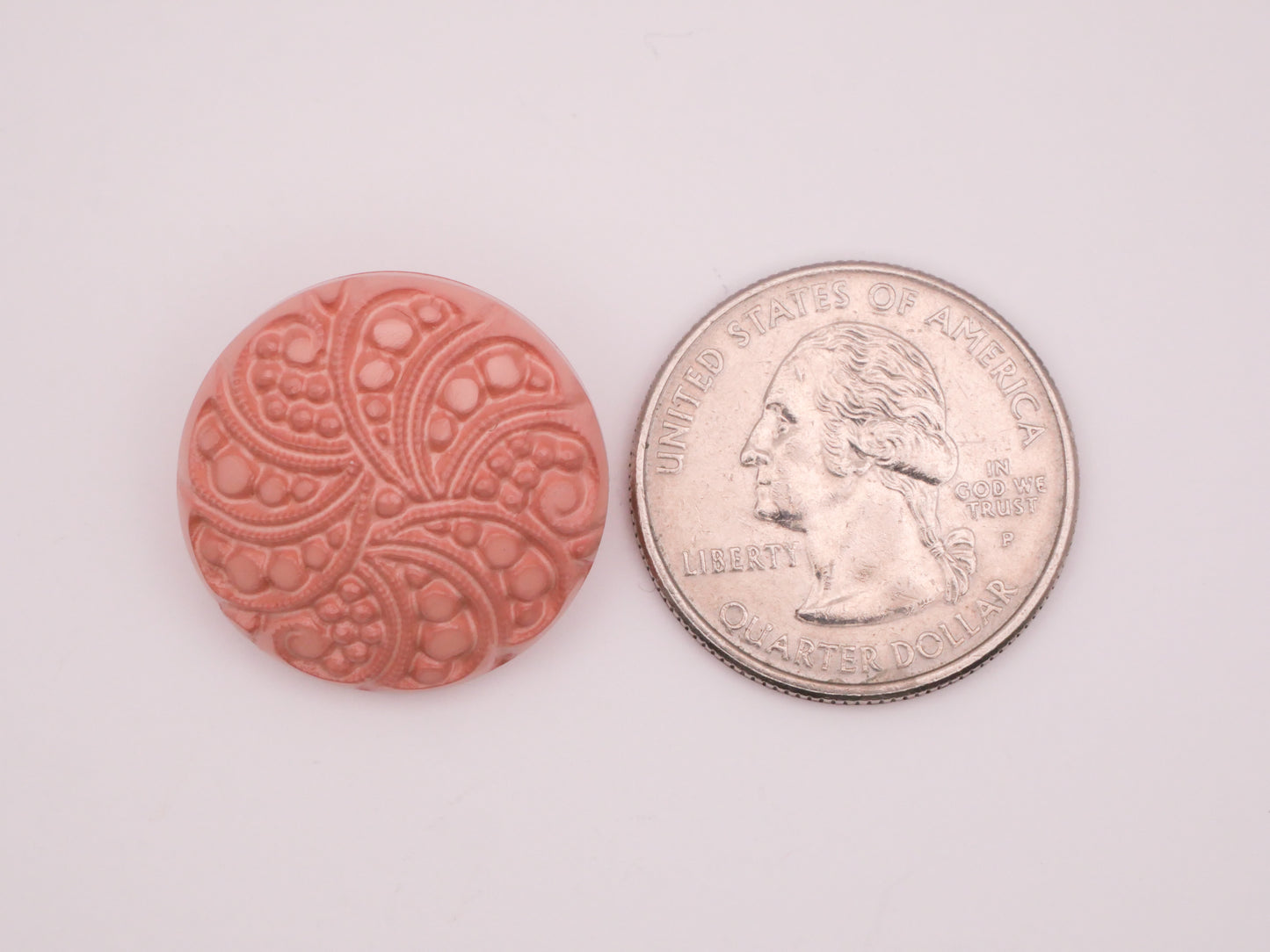 Swirl Dot Dusty Rose Pink Plastic Button 23mm