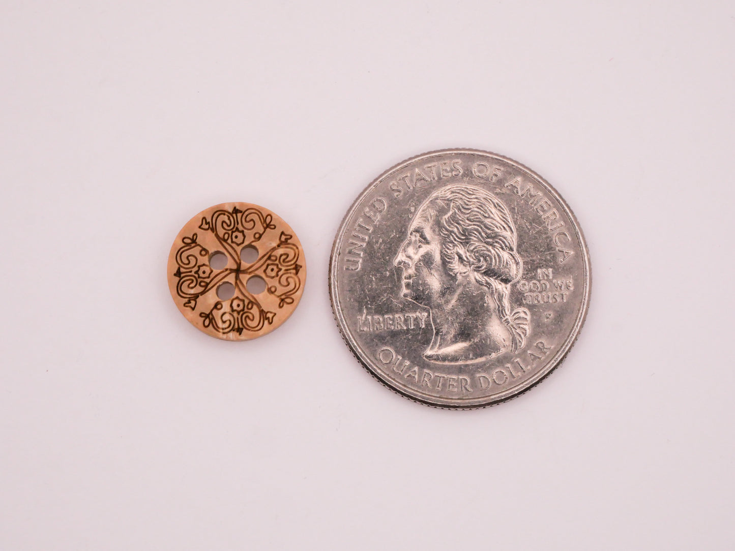 Filigree Ironwork Design Coconut Shell Set of Ten Buttons 13mm