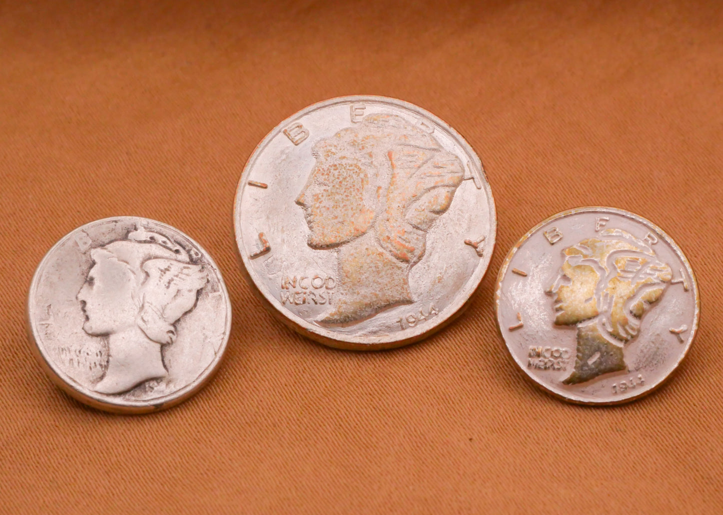 Lady Liberty Coin Vintage Metal Button Various 15-20mm
