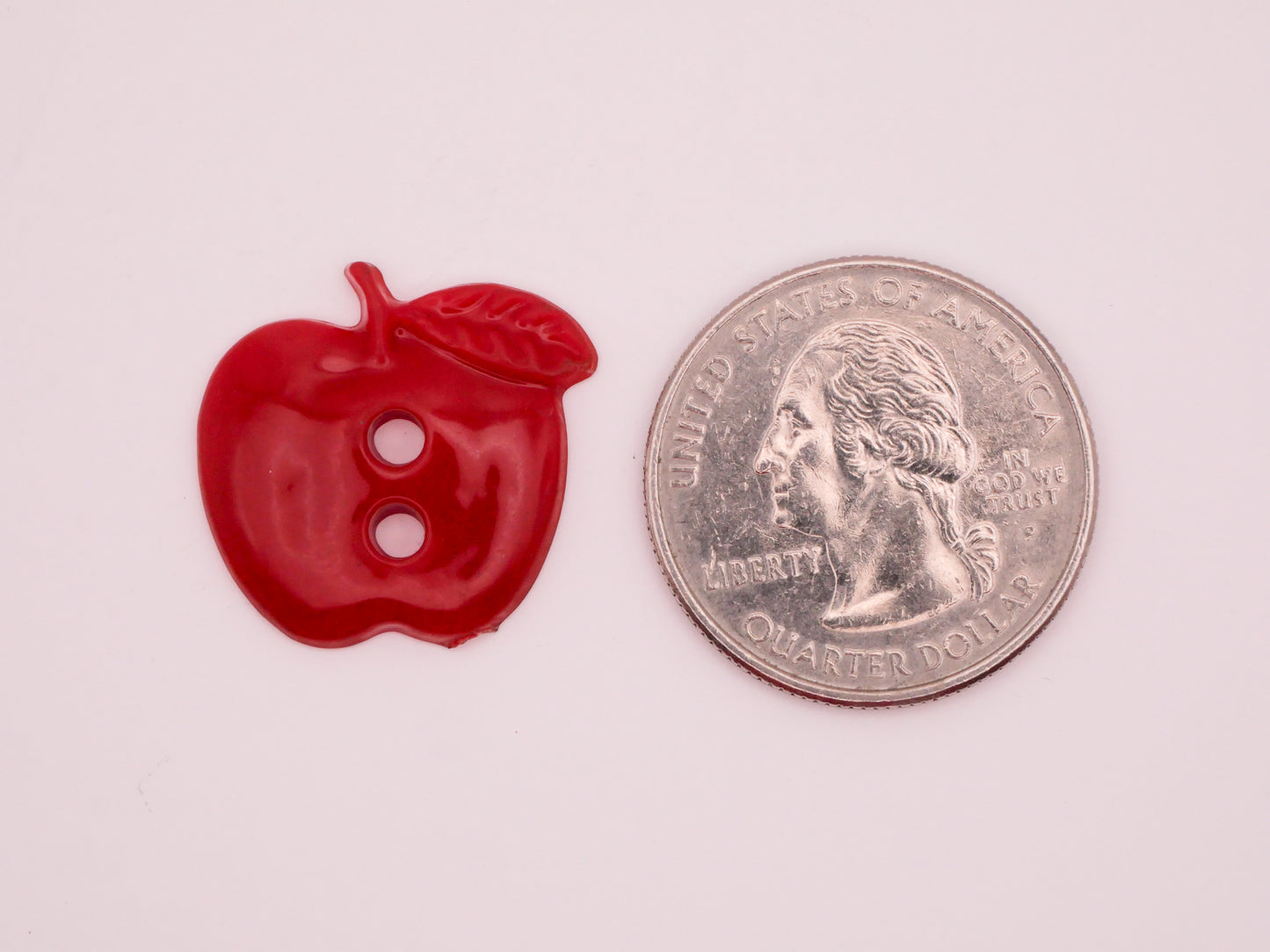Apple Red Sew-Thru Set of Four Buttons 21mm