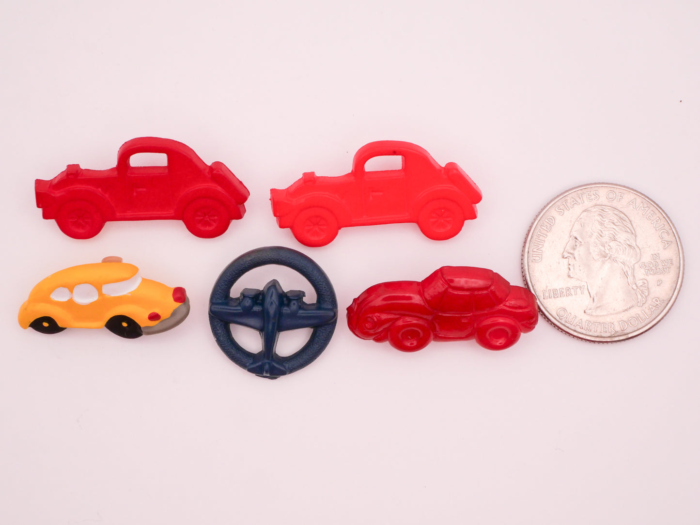 Vehicles Car Airplane Red Yellow Blue Plastic Button Various 12-31mm