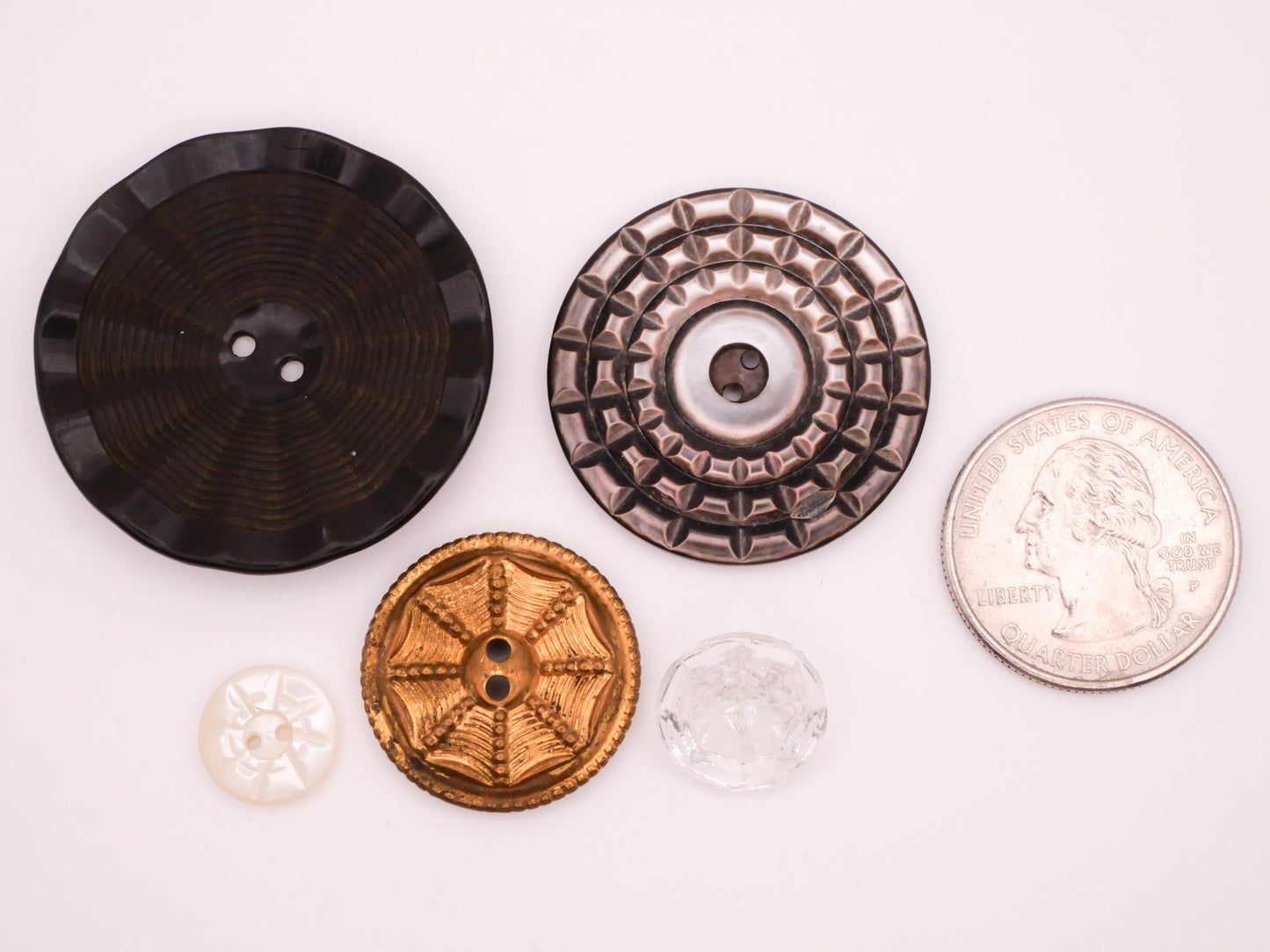 Spider Web Vintage Pearl Plastic Metal Glass Button Various 11-38mm