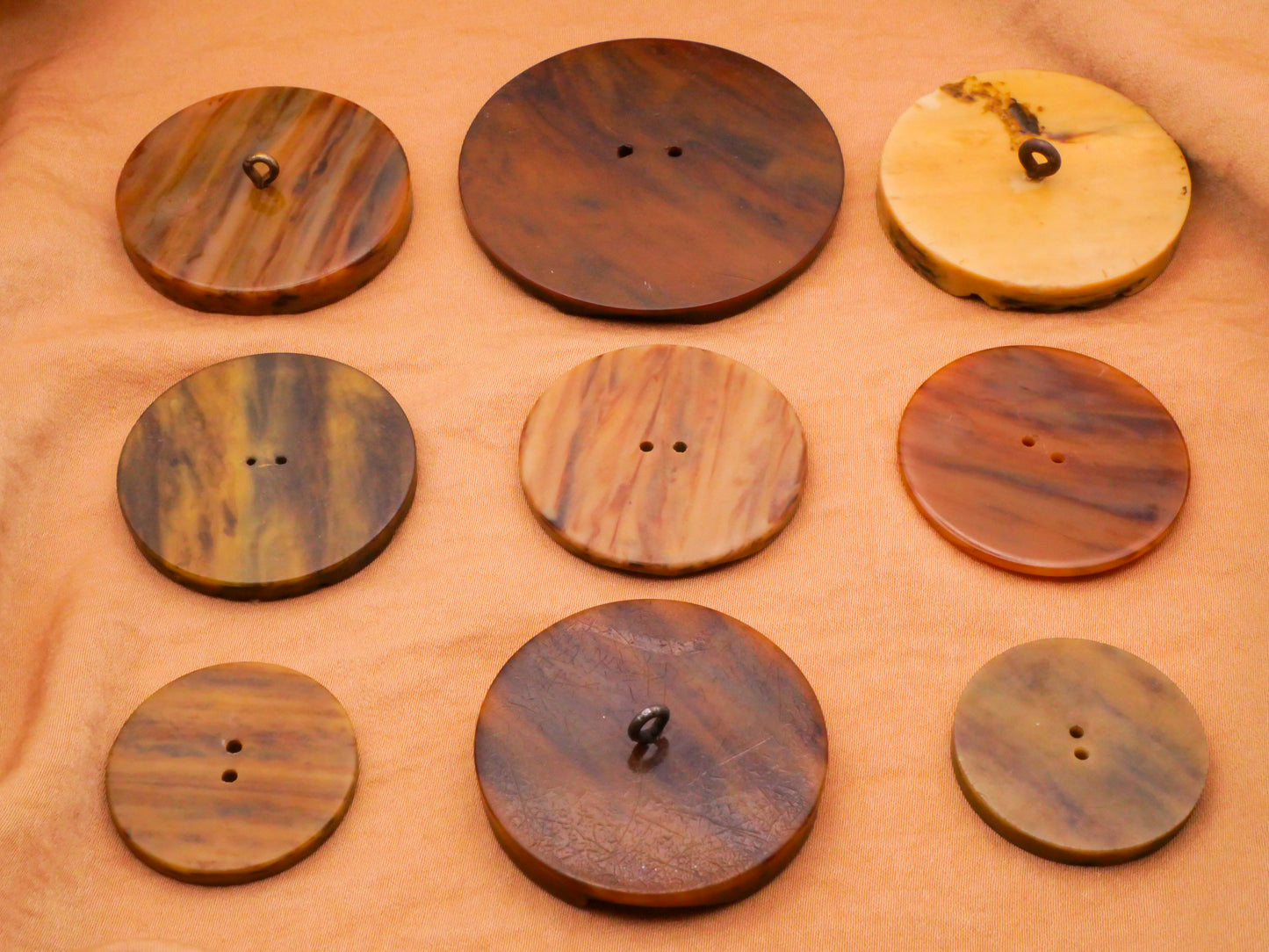 Marbled Neutrals Early Plastic Button Various 28-54mm