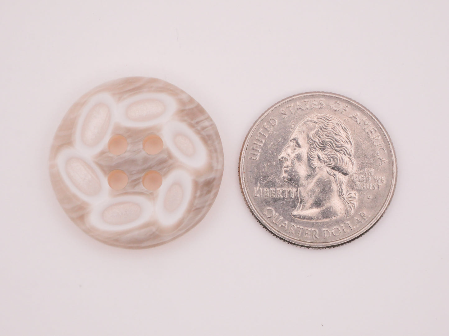 Leaf Wreath Natural Shell Look Translucent Plastic Pair of Buttons 26mm