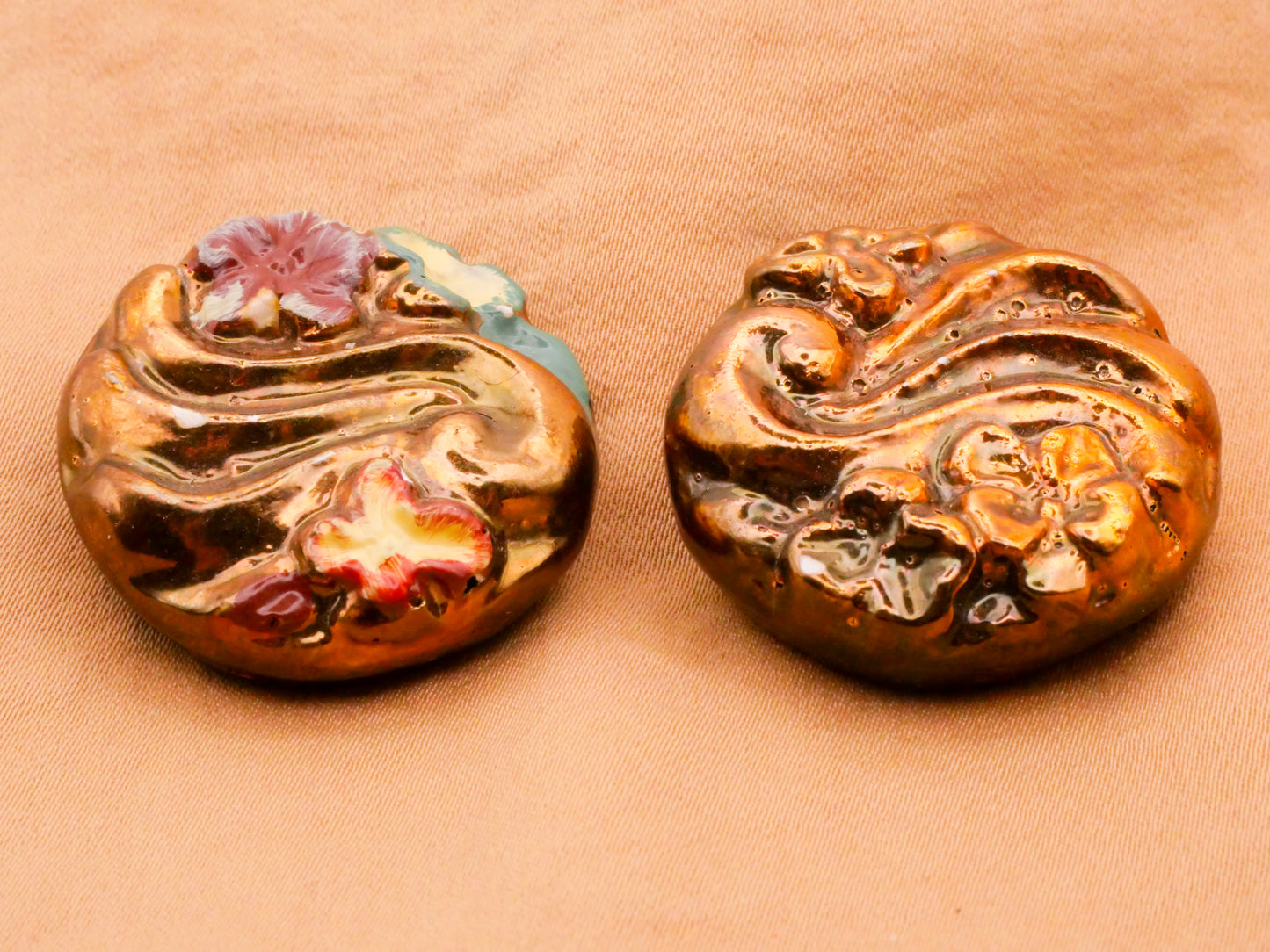 Art Nouveau Swirl Flowers Plaster Vintage Button Various 30mm
