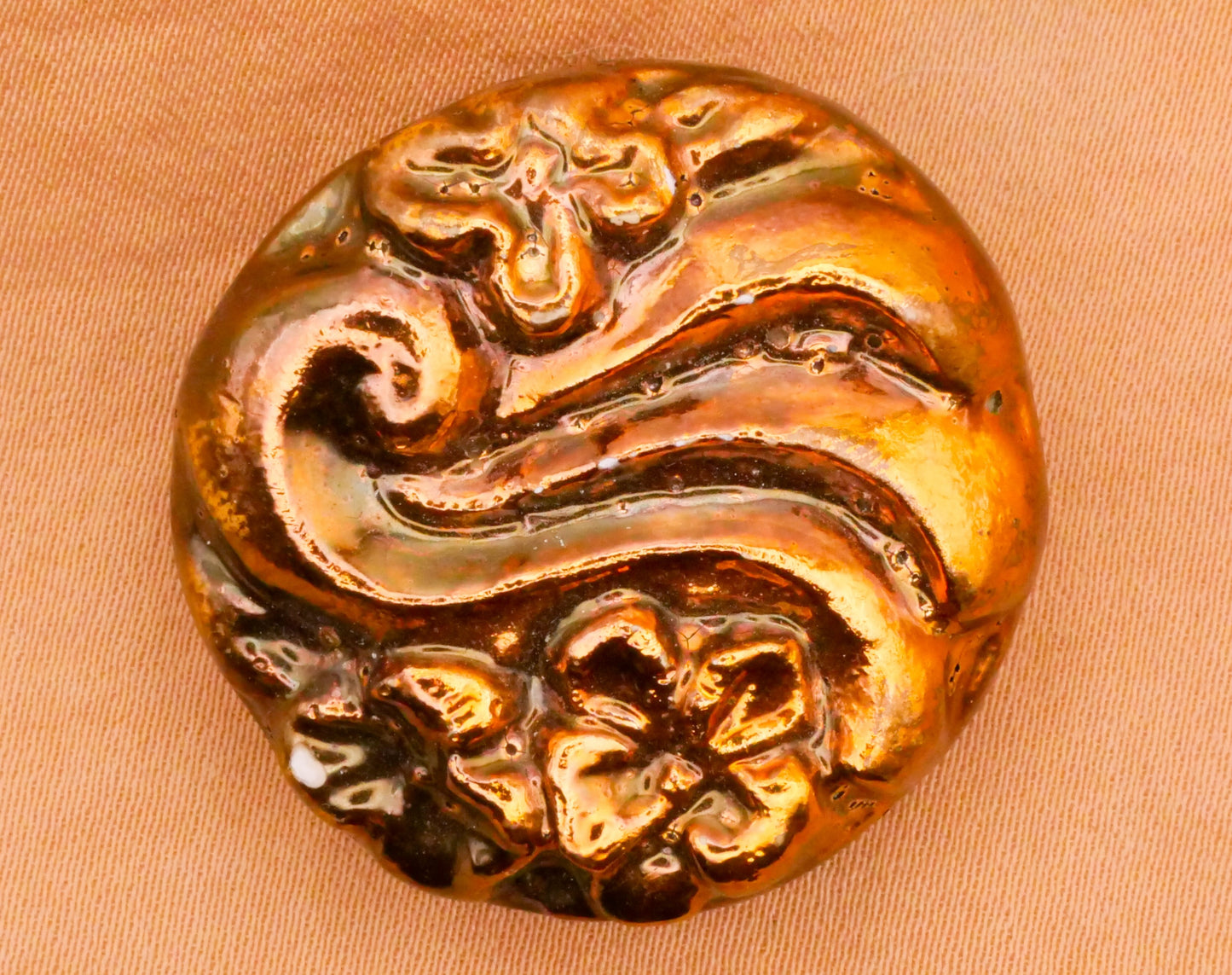 Art Nouveau Swirl Flowers Plaster Vintage Button Various 30mm