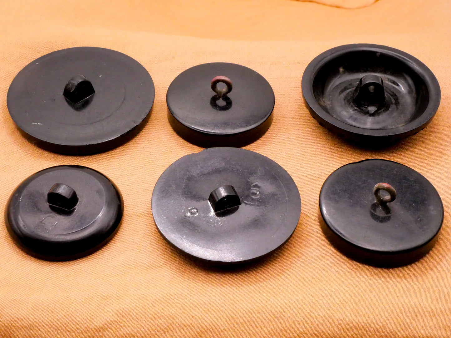 Carved Look Texture Mandala Geometric Vintage Black Plastic Button Various 27-37mm