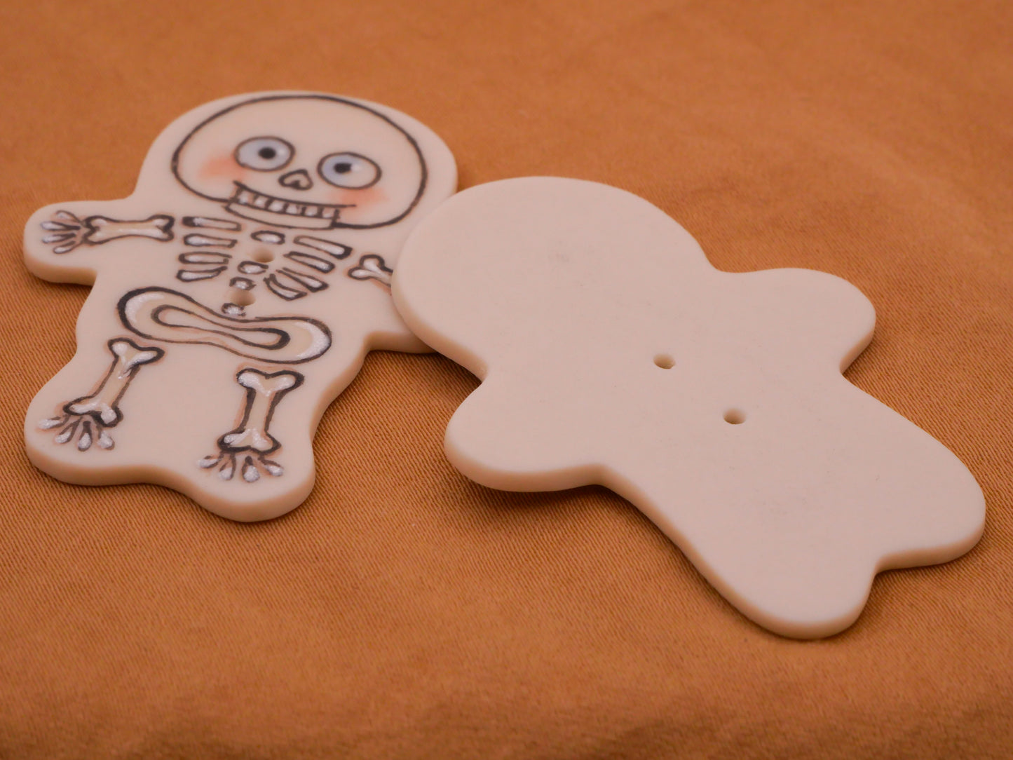 Monster Mummy Dracula Skeleton Halloween Hand-Painted Porcelain Ceramic Button Various 35-50mm