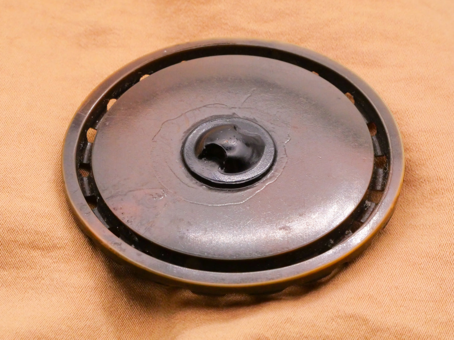 Celluloid Metal Medallion Vintage Plastic Extra-Large Button 54mm