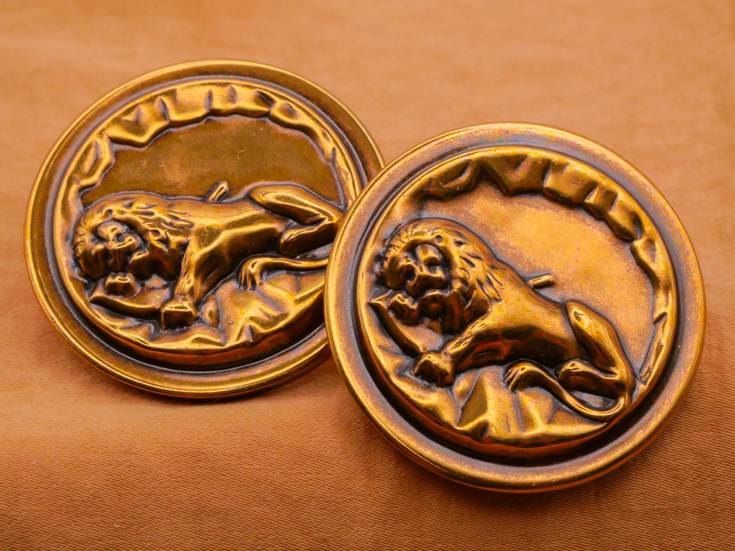 Lion of Lucerne Arrow Large Vintage Repro of Antique Metal Button 38mm