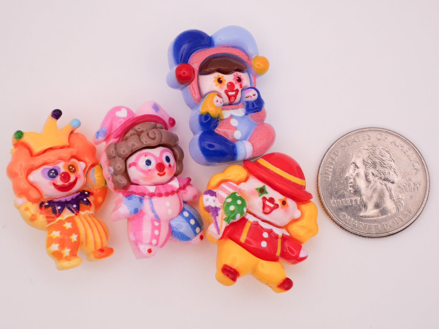 Clown Circus Performer Plastic Set of Four Buttons 22-33mm