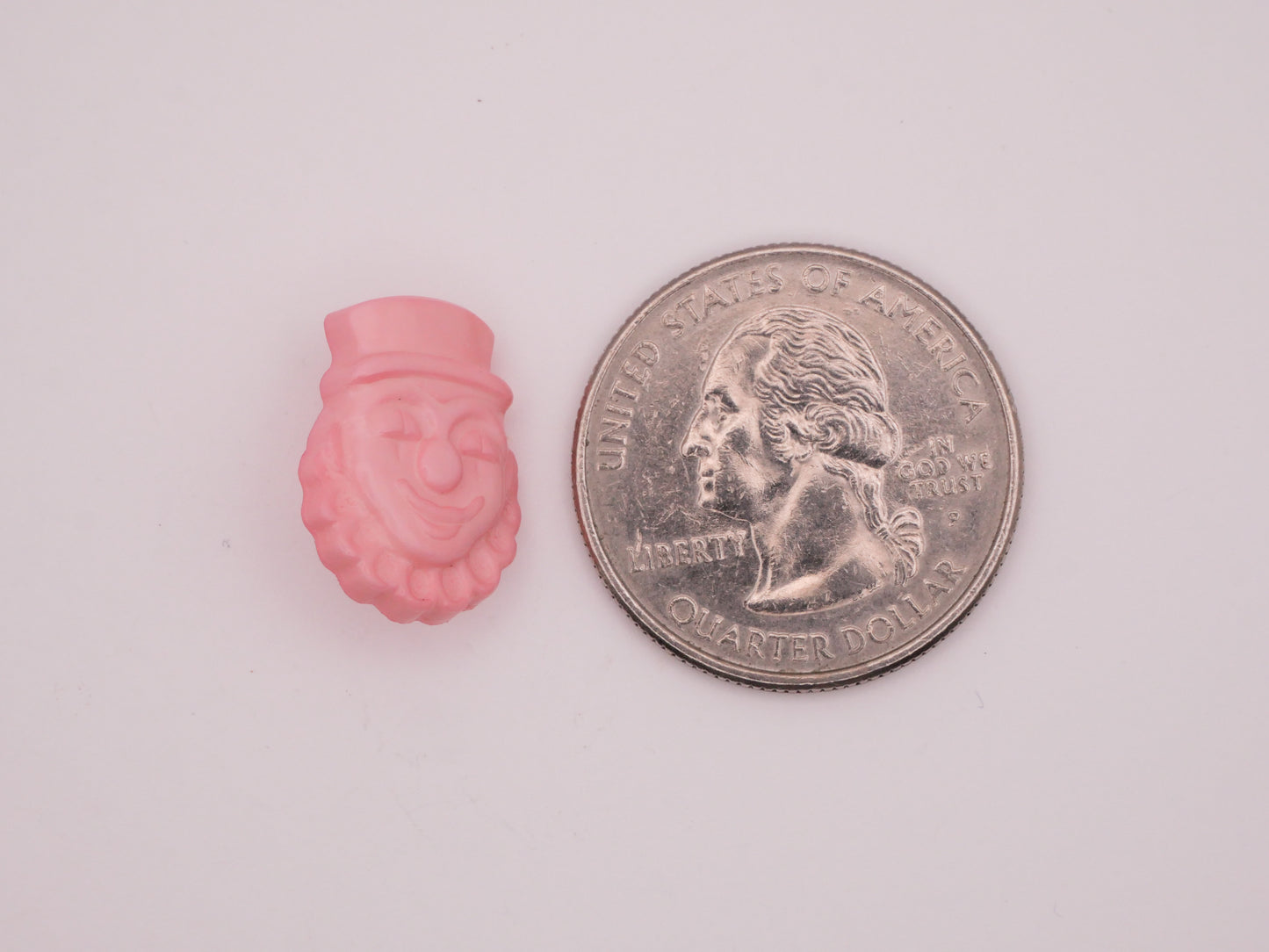 Clown Face Pink Vintage Plastic Button 14x18mm