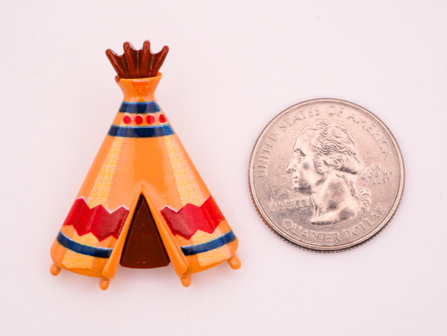 Tepee Teepee Native American Tent Plastic Pair of Buttons 29x38mm