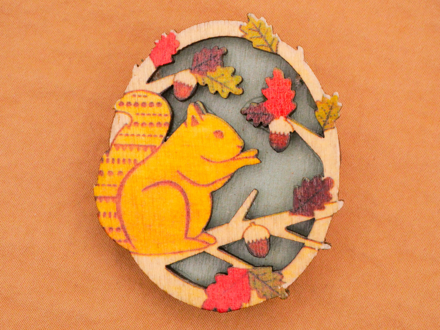 Fox Deer Squirrel Layered Laser Cut Wood Large Button Various 40x49mm
