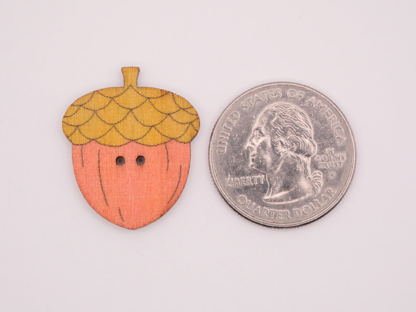 Acorn Fall Colors Wood Set of Ten Buttons 23x27mm