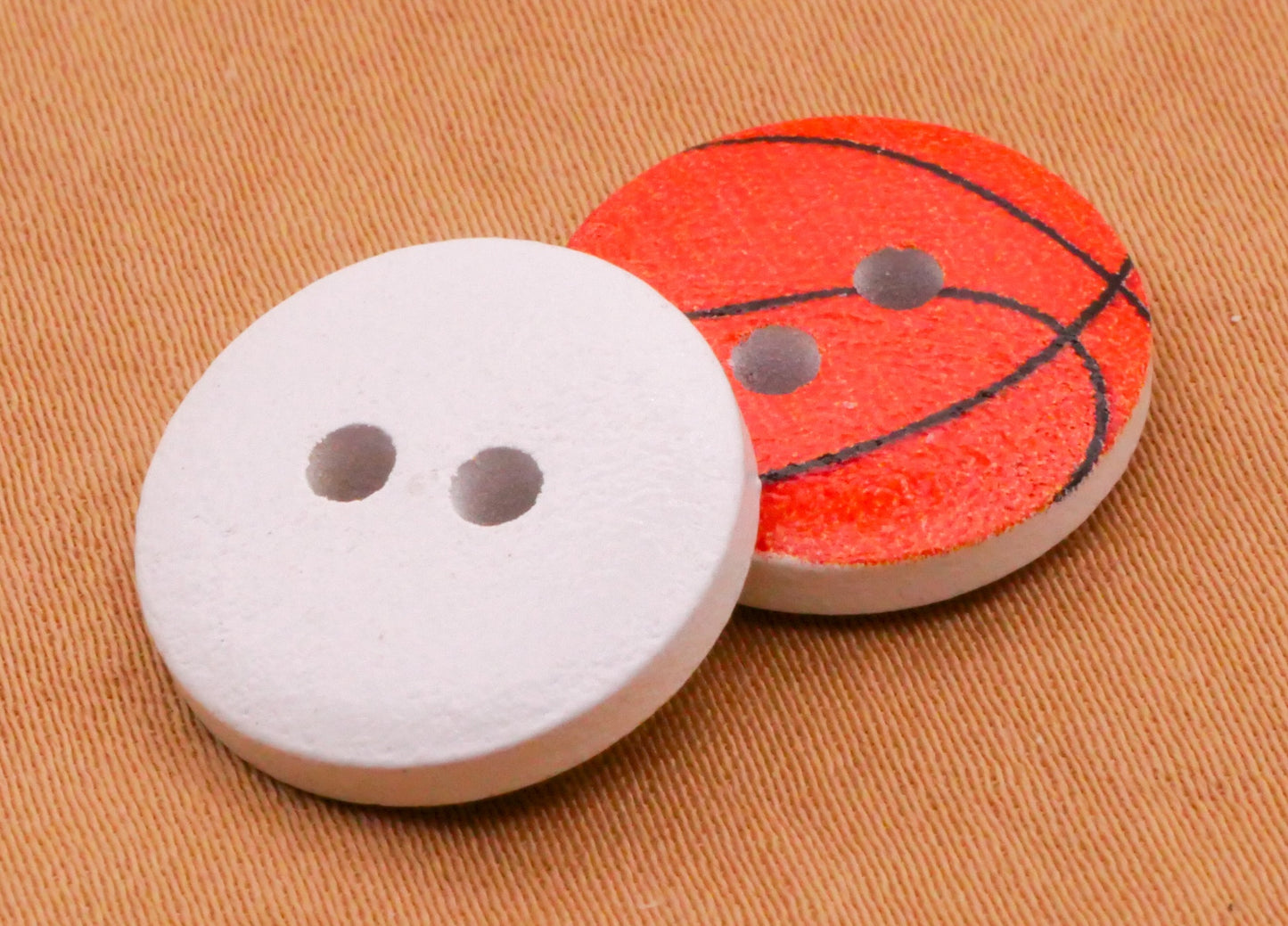 Sports Volleyball Football Soccer Baseball Tennis Basketball Wood Set of Ten Buttons 15mm