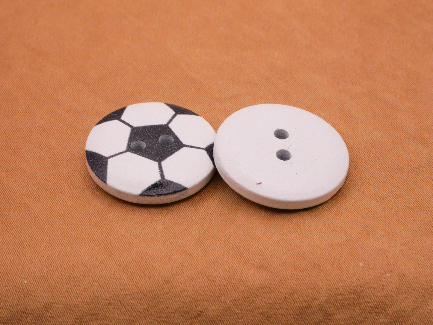 Soccer Ball Colorful Wood Set of Ten Buttons 20mm