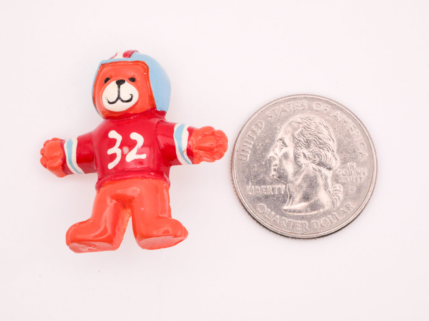 Football Bear Jersey Helmet Vintage Plastic Button 32x35mm