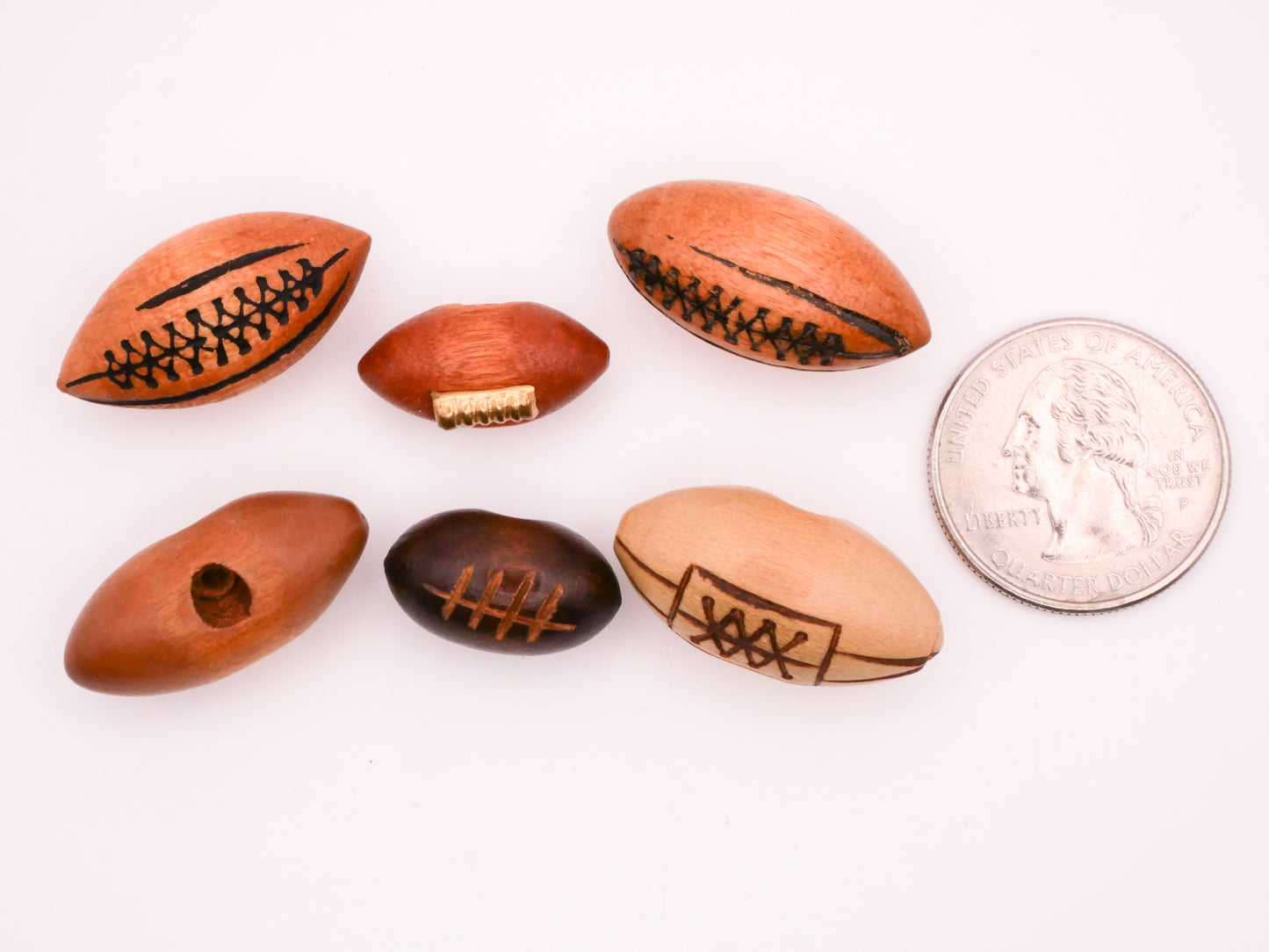 Football Sports Wood Vintage Button Various 11-26mm
