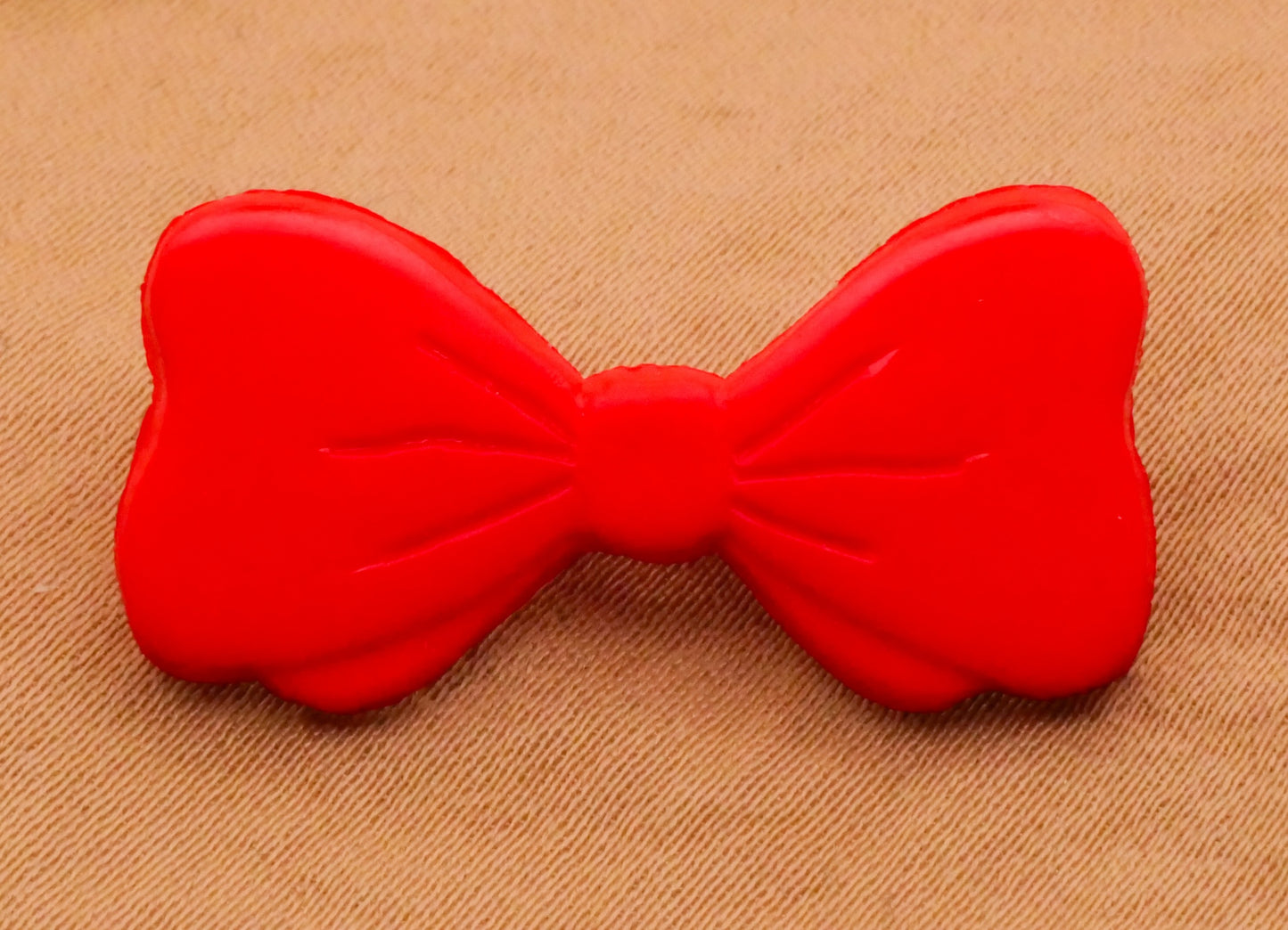 Bow Red Vintage Plastic Pair of Buttons 14x28mm