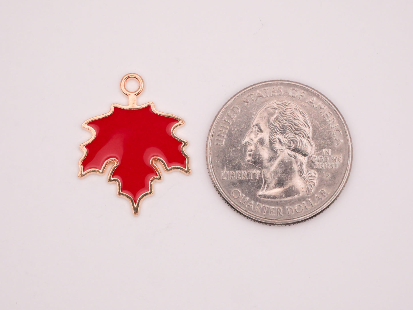 Leaf Leaves Fall Colors Enamel Metal Set of Five Charms Embellishments Various 19x24mm