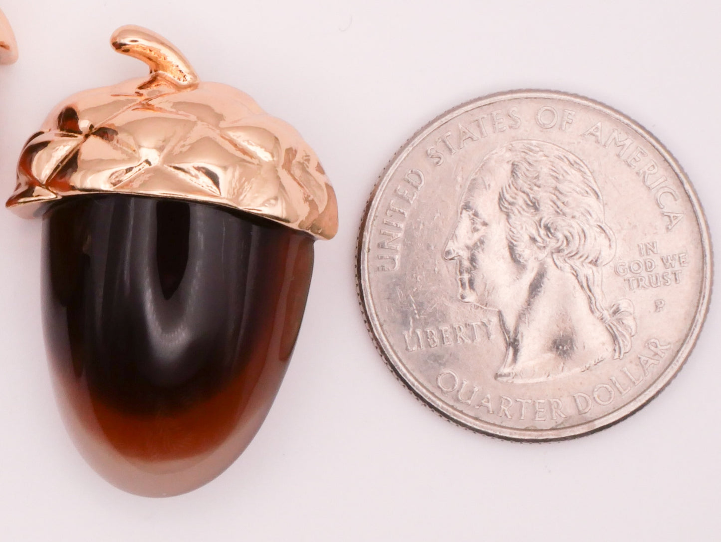 Acorn Resin Gold Metal Cap Double Shank Button 23x31mm