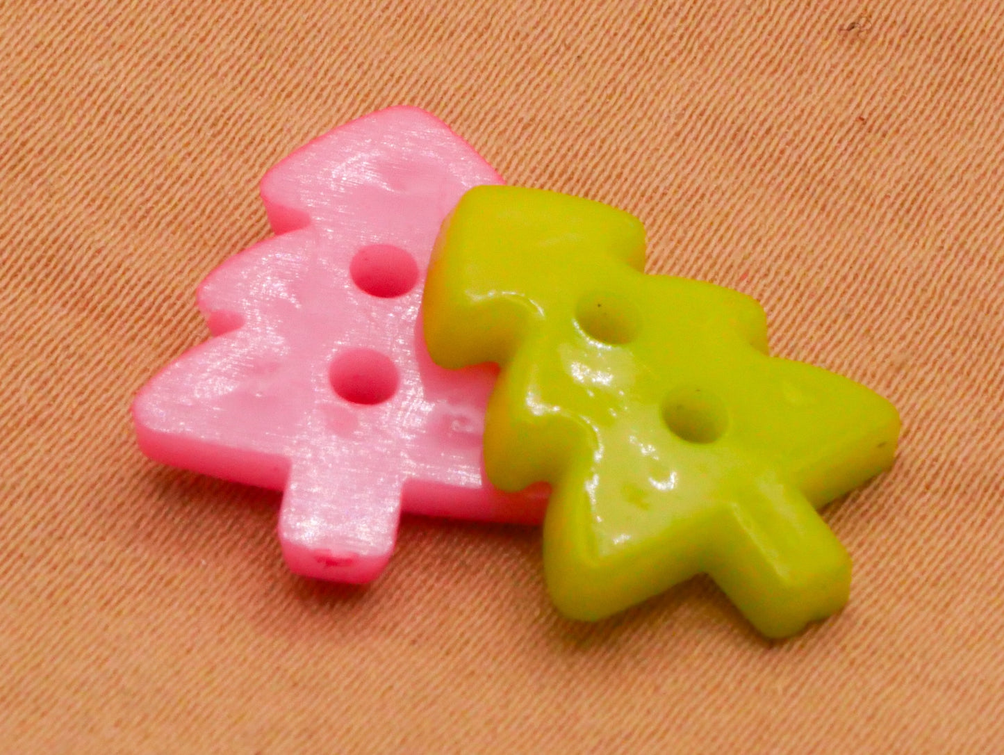 Tree Colorful Bright Plastic Set of Twenty Buttons 13x17mm