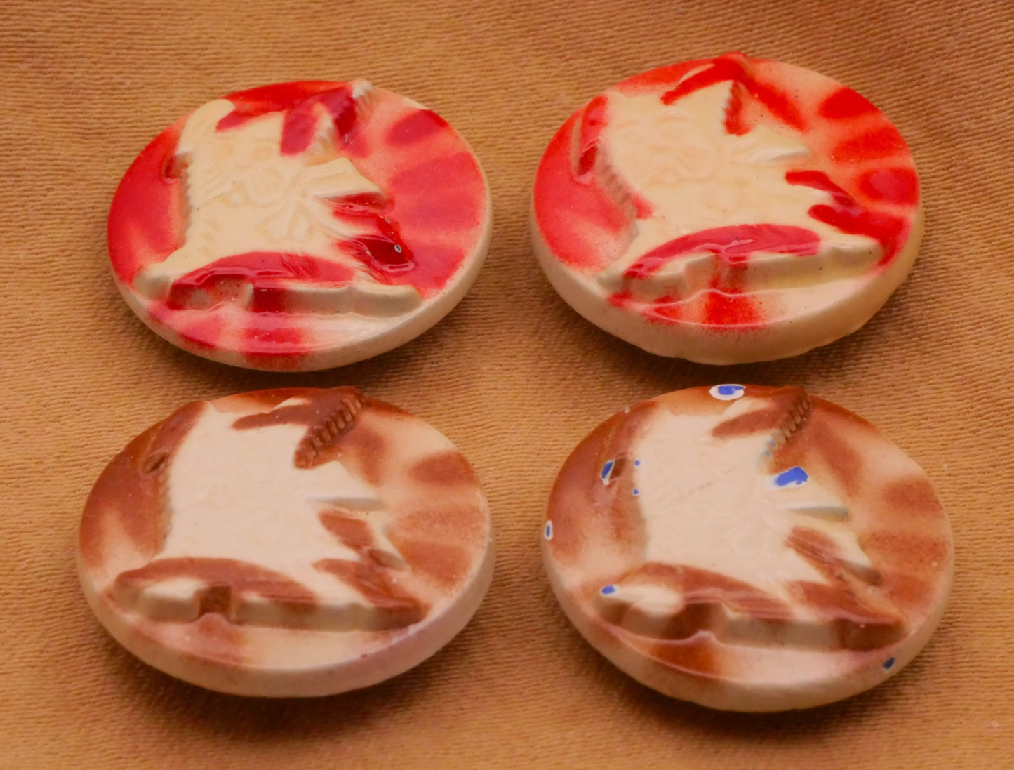 Scottie Terrier Dog Marbled Look Vintage Plastic Button Various 18mm