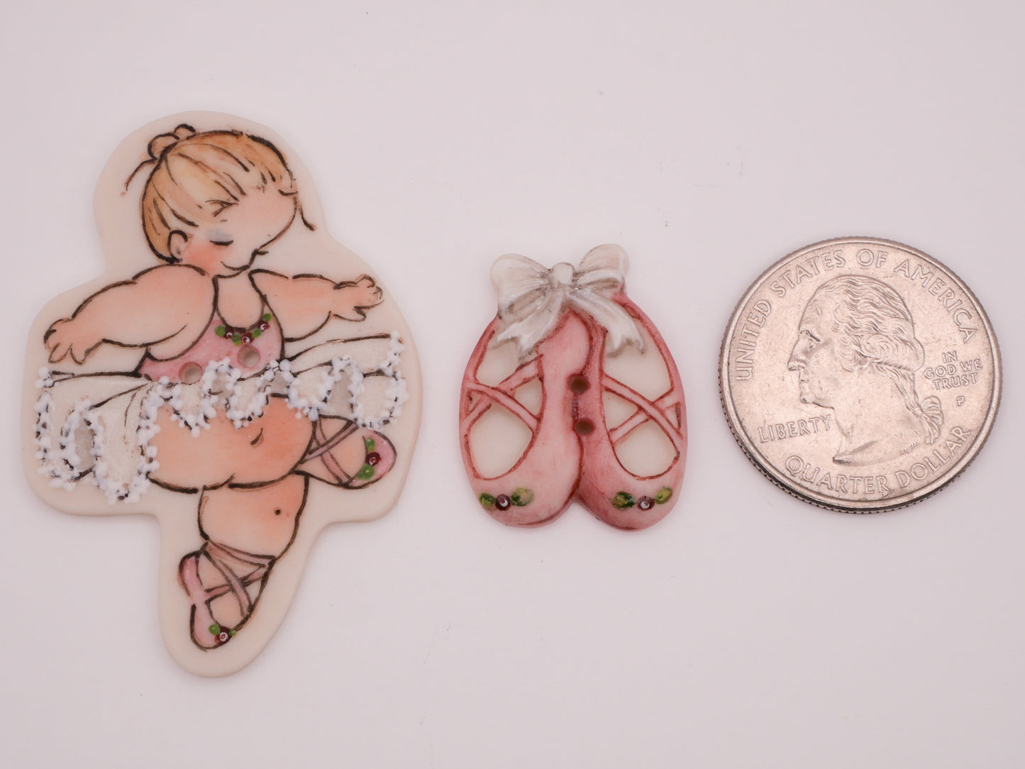 Ballet Ballerina Shoes Hand-Painted Porcelain Ceramic Button Various 20-50mm