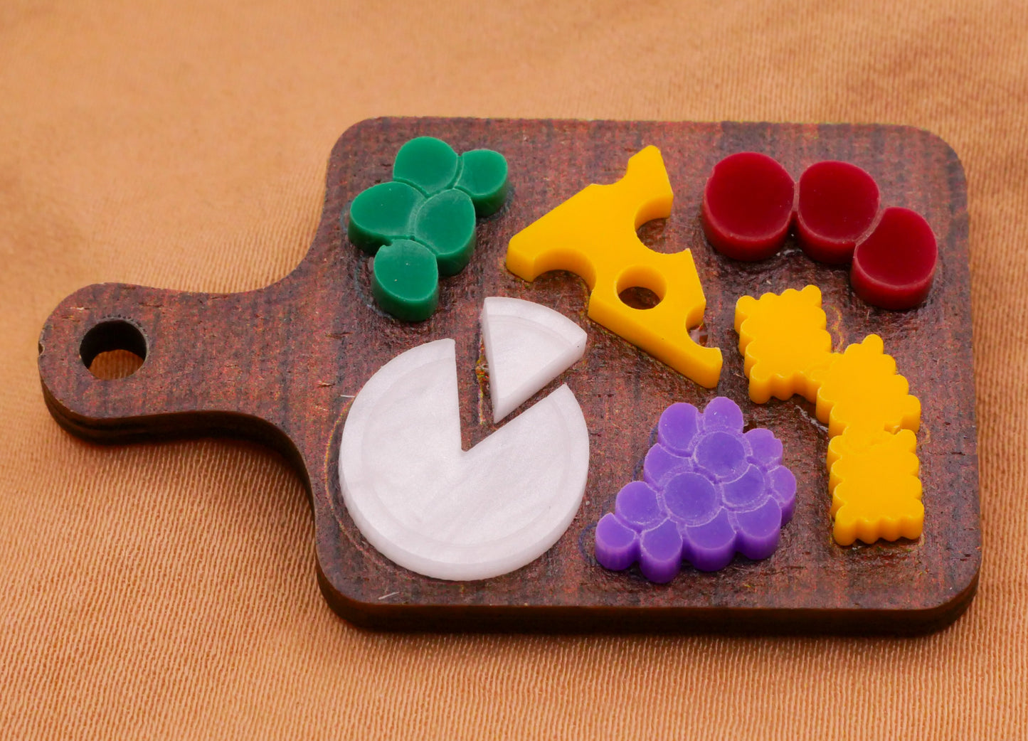 Charcuterie Cheese Meat Fruit Large Wood Button 26x45mm
