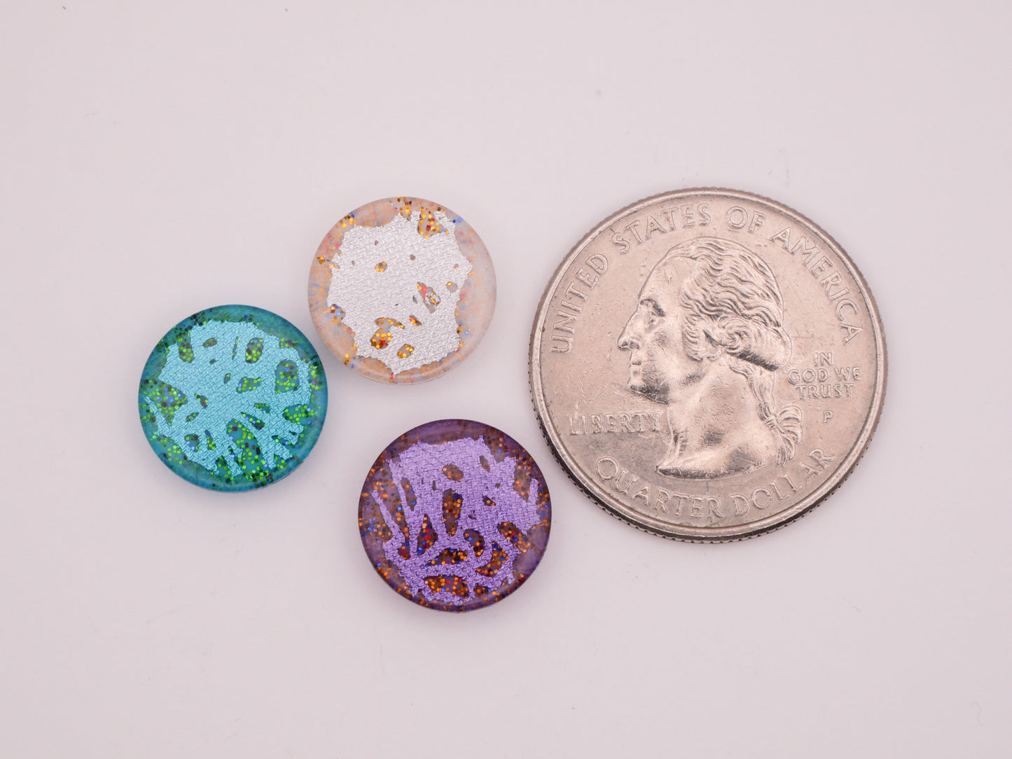 Glitter Design in Plastic Colorful Assorted Set of Twenty Buttons 13mm