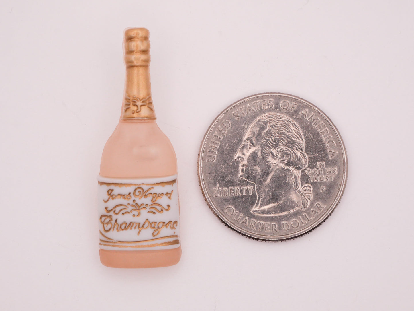 Champagne Bottle Realistic Plastic Set of Three Buttons 13x38mm