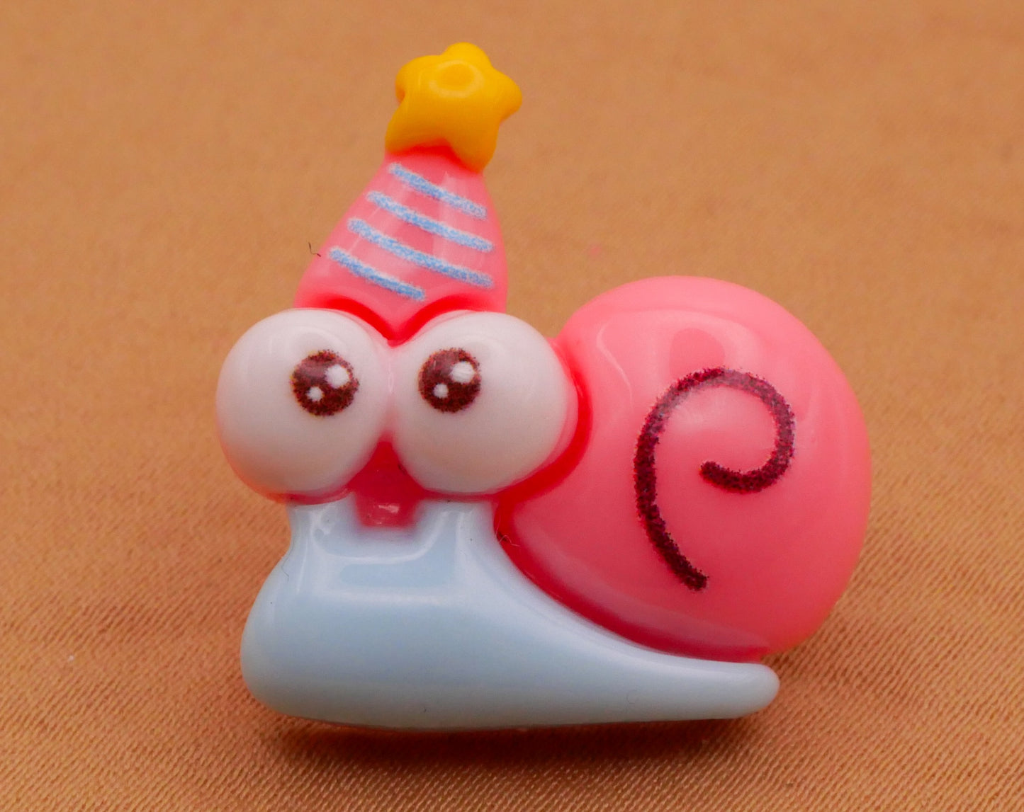 Snail Birthday Party Hat Plastic Button 23x24mm